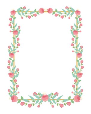 İzole edilmiş kır çiçekleri çerçeve tasarımı