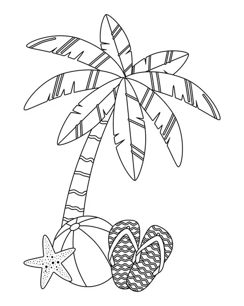 Векторная иллюстрация пальмы летнего сезона — стоковый вектор