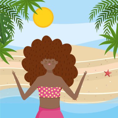 Yaz mayo tasarımı ile kız