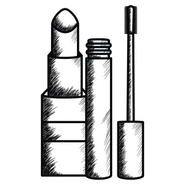 ruj ve kirpik çizim simgesi makyaj