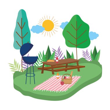 İzole piknik tablosu tasarımı