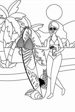 Yaz mayo tasarımı ile kız