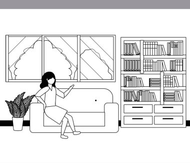 İş kadını avatar karikatür tasarım vector Illustrator