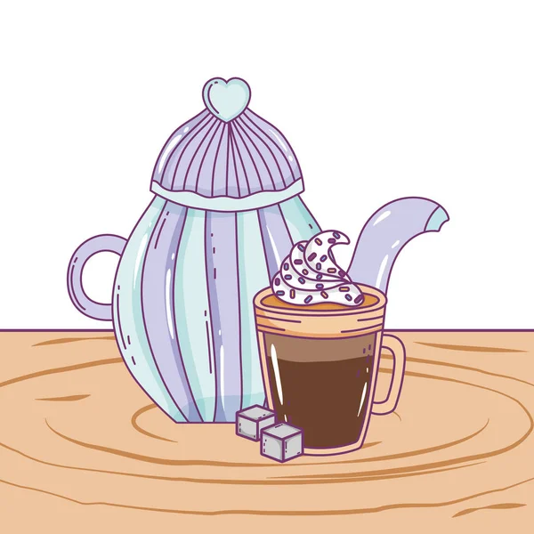 Conception vectorielle de cafetière isolée — Image vectorielle