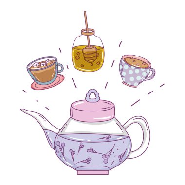 İzole çaydanlık tasarım vektör illüstrasyon
