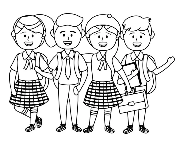 Chłopcy i dziewczęta szkoły wektor ilustrator — Wektor stockowy