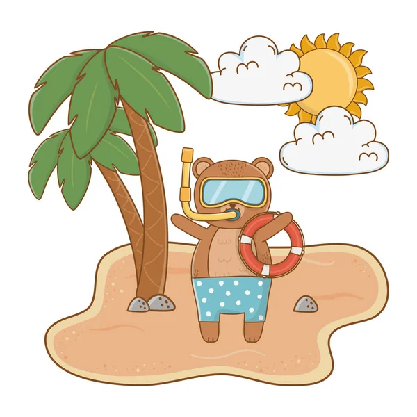 Letní prázdniny Relax kreslený vektor ilustrace — Stockový vektor