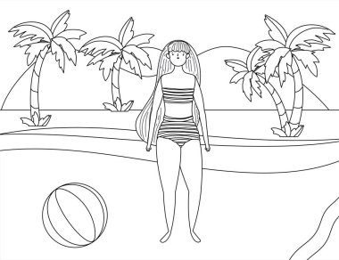 Yaz mayo tasarımı ile kız