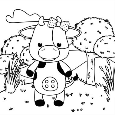 Sığır karikatür tasarım vector Illustrator