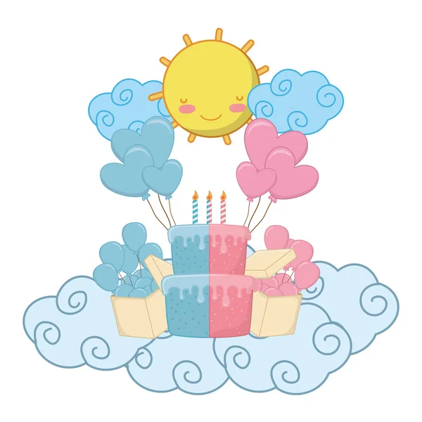 baby birthday party elements vector illustration