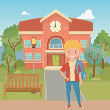 Okul tasarım çocuk karikatür