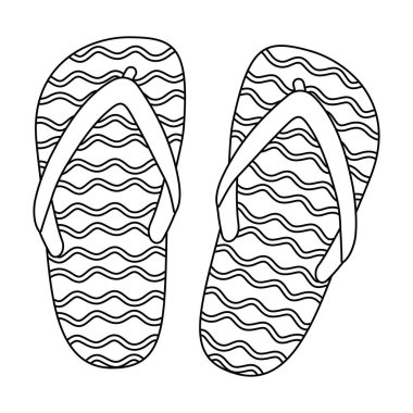 İzole edilmiş yaz terlikleri tasarım vektörü çizimi