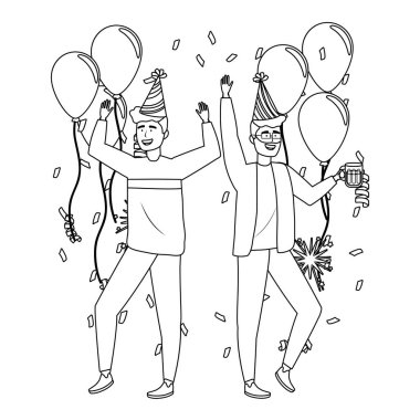 Kutlama tasarımında izole erkekler