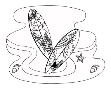 Yaz ve tatil simgesi set tasarım