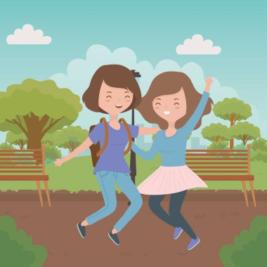 Genç kız karikatür tasarım vektör çizme