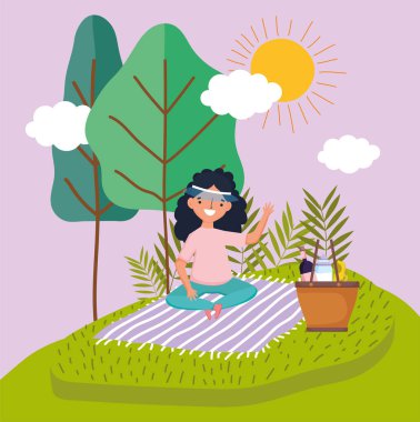 parkta gençler piknik