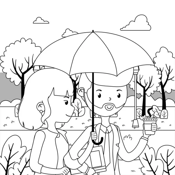 情侣和男人卡通设计 — 图库矢量图片