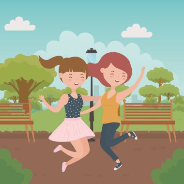 Genç kız karikatür tasarım vektör çizme