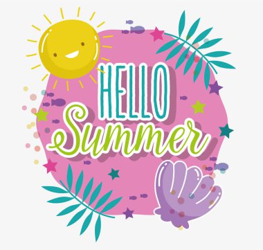 Merhaba yaz mevsimi tropikal tasarımı