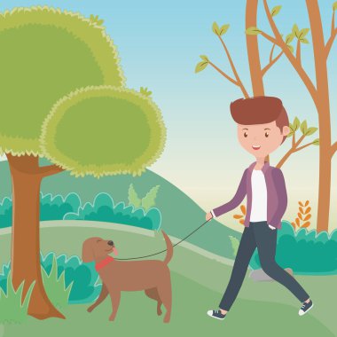 Köpek karikatür tasarımı ile çocuk