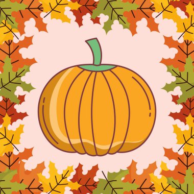 balkabağı merhaba sonbahar tasarım simgesi