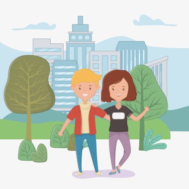 Kız ve erkek dostluk tasarımı