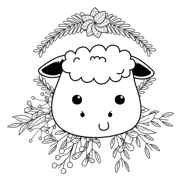 Isolated sheep cartoon vector design — Stock Vector
