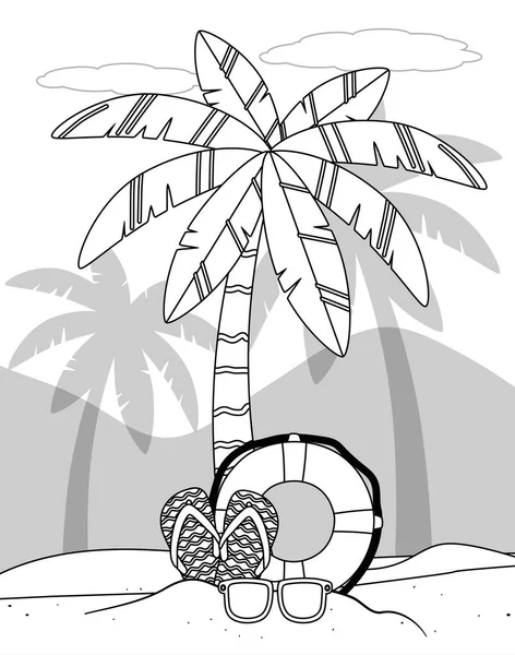 Palmier de la saison estivale illustration vectorielle de conception — Image vectorielle