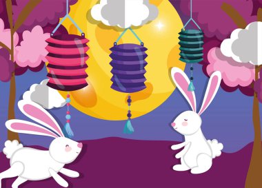 tavşan mutlu ay festivali görüntü