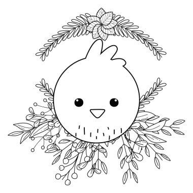 Tavuk çizgi filmi vektör tasarımı çizimi