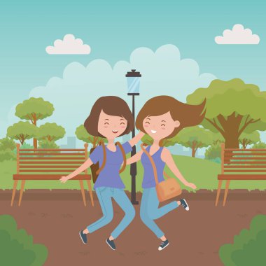 Genç kız karikatür tasarım vektör çizme