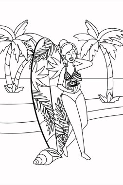 Yaz mayo tasarımı ile kız