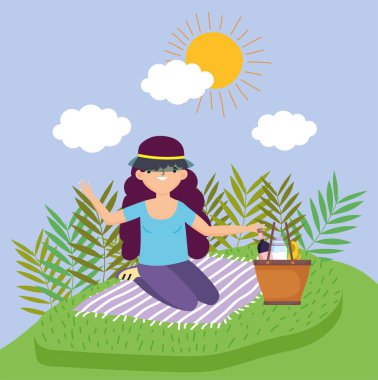 parkta gençler piknik