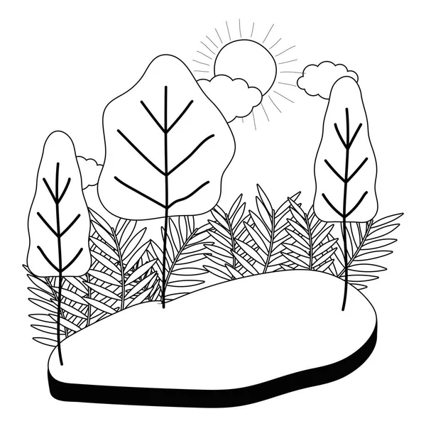 Дизайн изолированных абстрактных и сезонных деревьев — стоковый вектор
