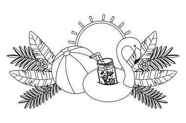 Yaz ve tatil flamingo float tasarım