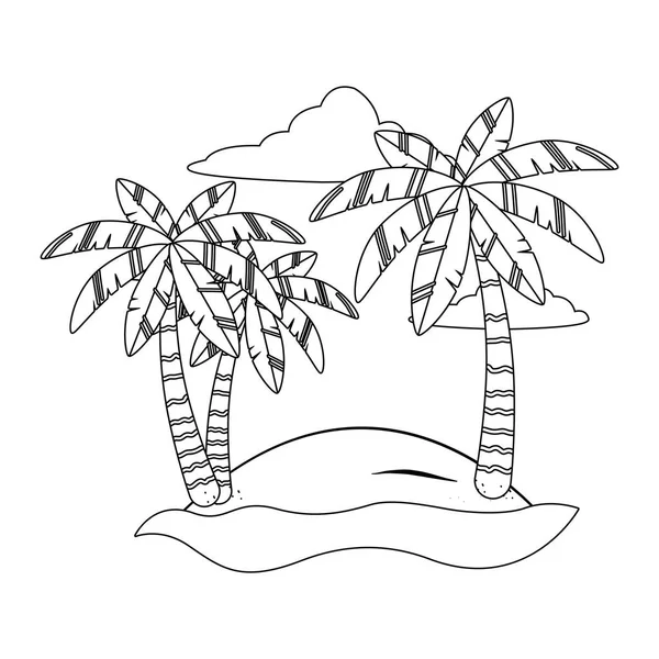 夏の季節デザインベクトルイラストのヤシの木 — ストックベクタ