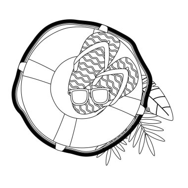 Yaz ve tatil simgesi set tasarım vektör illüstrasyon