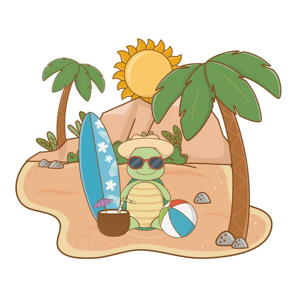 Animal mignon profiter des vacances d'été — Image vectorielle