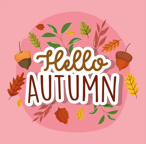 Bonjour automne saison plat design — Image vectorielle