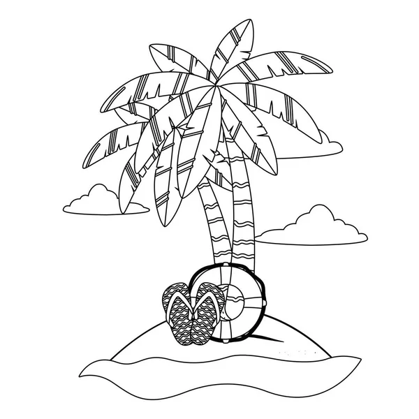 Palm tree of summer season design vector illustration