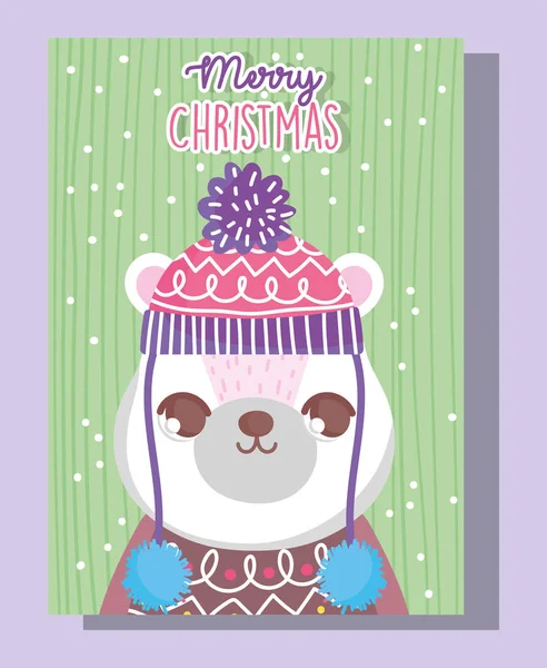 Eisbär frohe Weihnachten — Stockvektor