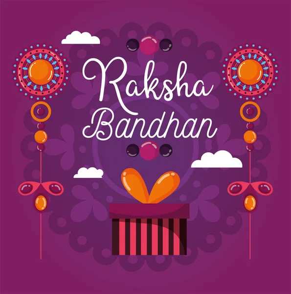 Mutlu raksha bandhan poster tasarımı — Stok Vektör