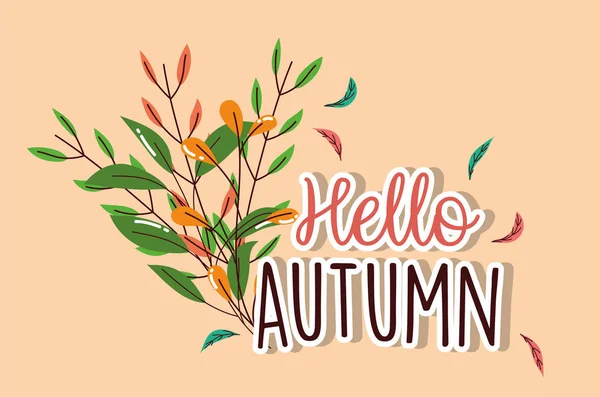 Feuillage feuilles bonjour automne saison — Image vectorielle