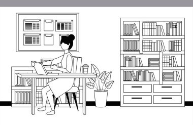 İş kadını avatar karikatür tasarım vector Illustrator