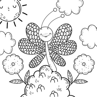 İzole kelebek karikatür tasarım çizmek