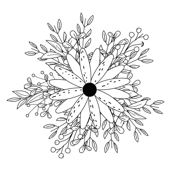 Illustration vectorielle isolée de conception d'ornement de fleur — Image vectorielle