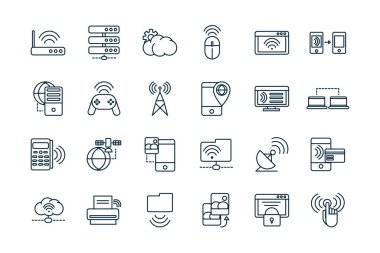 nesnelerin internet satırı simgeleri ayarlandı