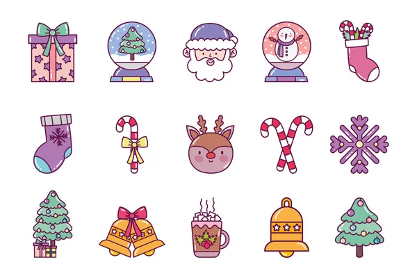 La decoración de la fiesta de los iconos de las navidades — Vector de stock