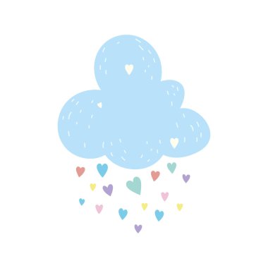 Bebek yağmuru tatlı bulut kalp yağmuru