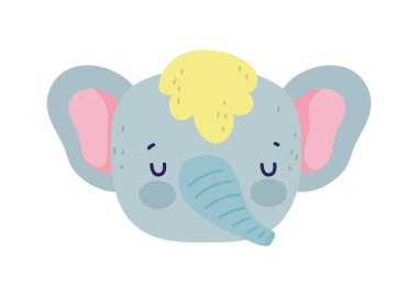 Bebek partisi sevimli fil ve saç çizgi filmi